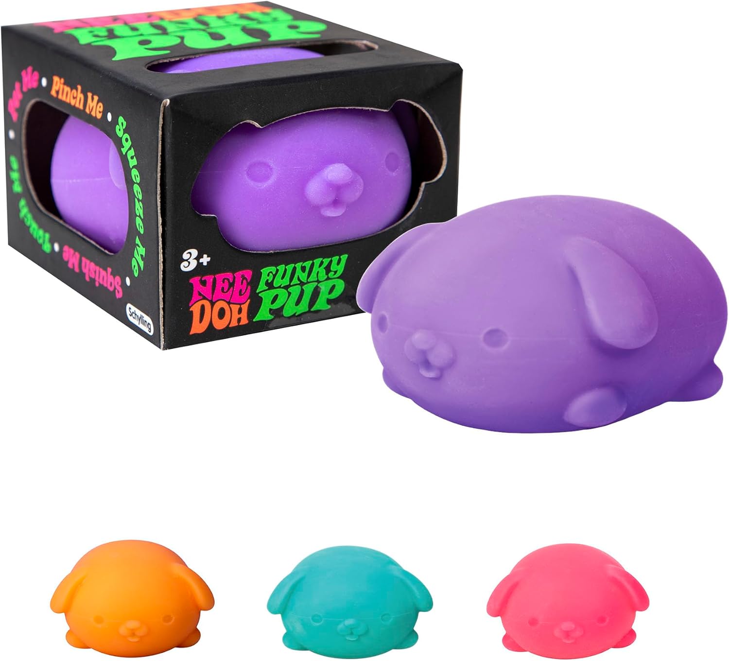 Schylling NeeDoh Funky Pups – Squishy Sensory Toy – Soft Dough Filling – Ages 3 and Up - Color May Vary; One Dog Per Pack - Image 4