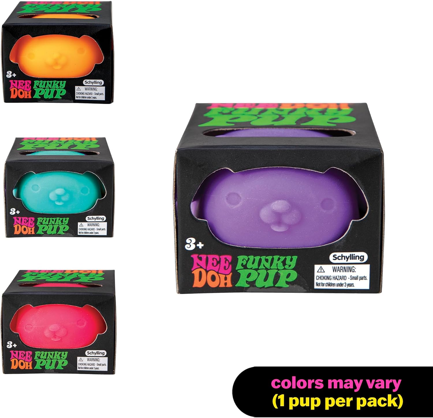 Schylling NeeDoh Funky Pups – Squishy Sensory Toy – Soft Dough Filling – Ages 3 and Up - Color May Vary; One Dog Per Pack - Image 5